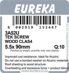 3A52 - Tek Screw Wood Class 4 -3A52_label_T